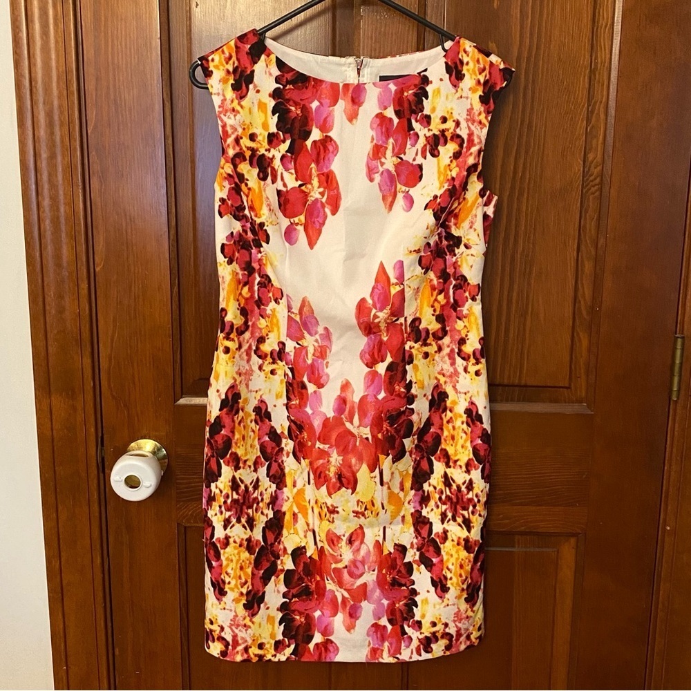 Adrianna Papell Floral Sleeveless Sheath Dress Size 2